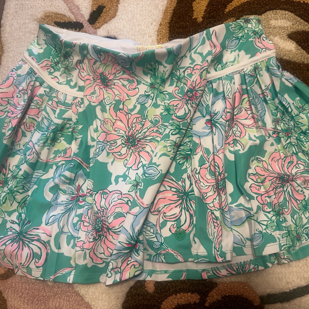 Lilly Pulitzer Floral Skirt in Pink and Green